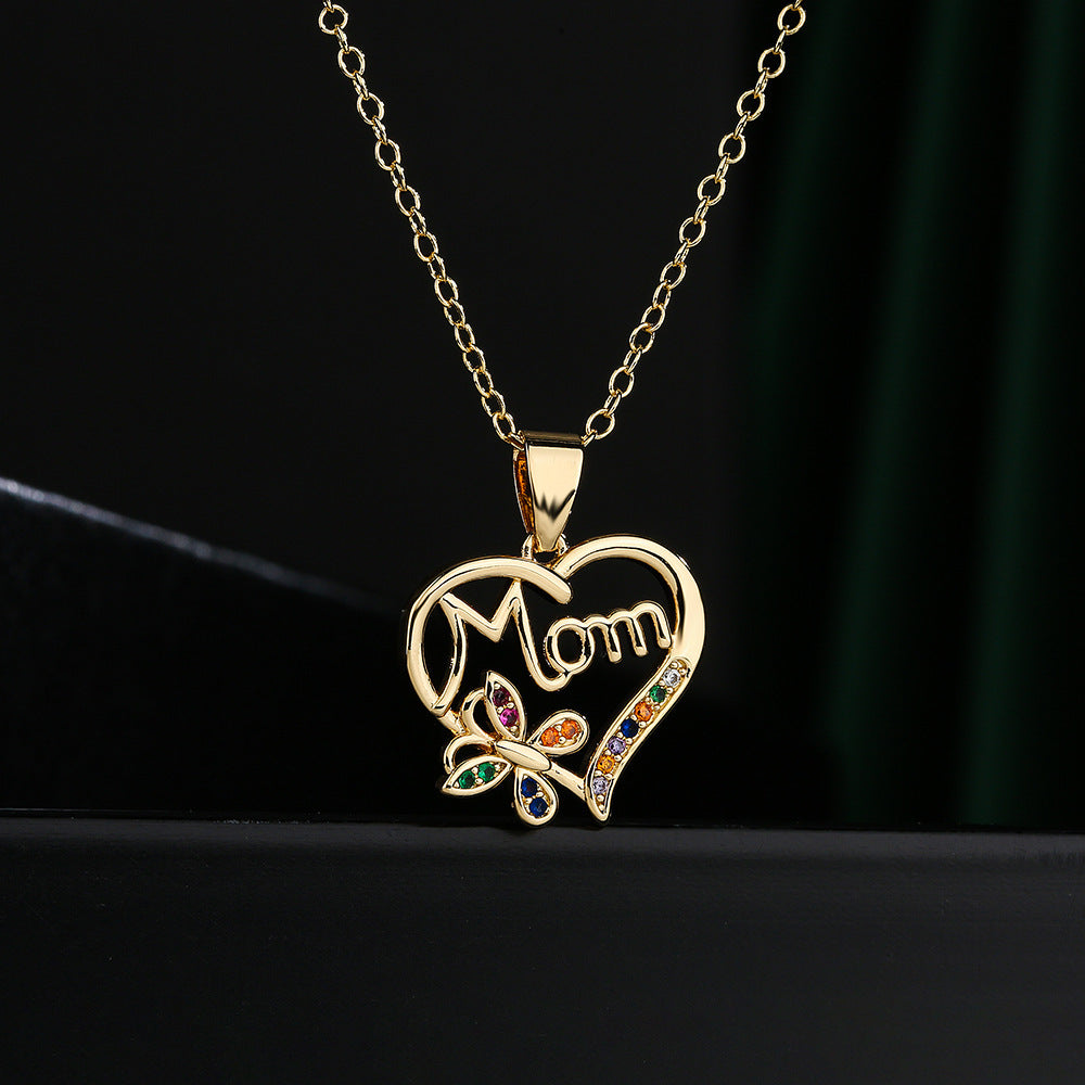 Minimalist Heart-Shaped Copper Pendant Necklace for Women with Geometric Design and Elegant Clavicle Chain