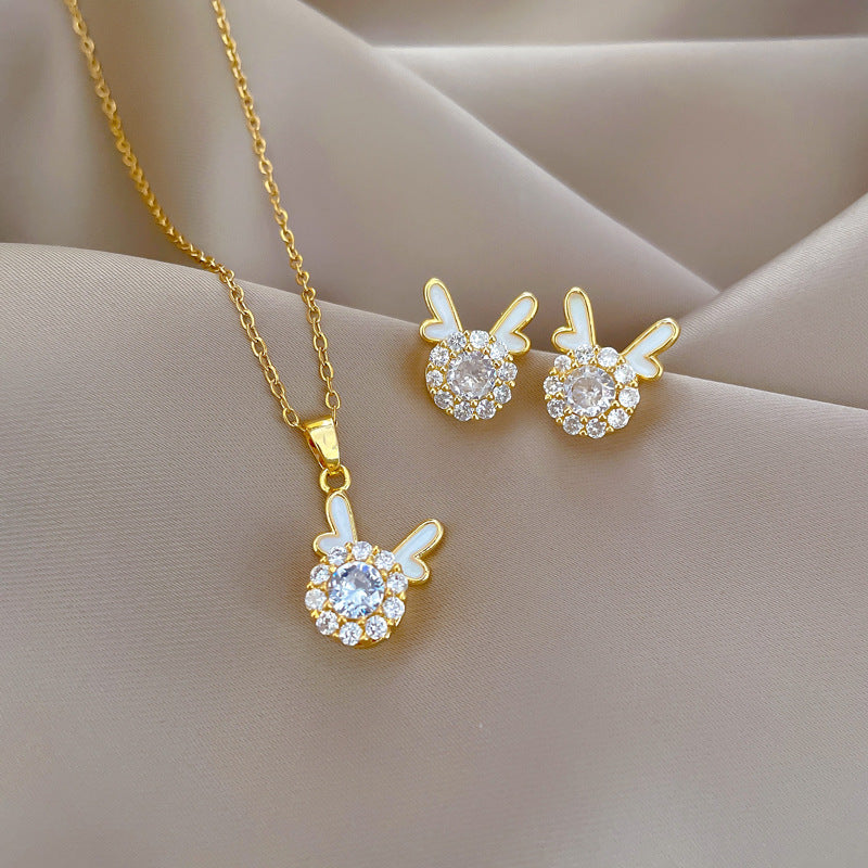 Luxury Rotating Dragon Head Pendant Necklace for Women Stainless Steel Snake Chain with Geometric Design and Moon Motif