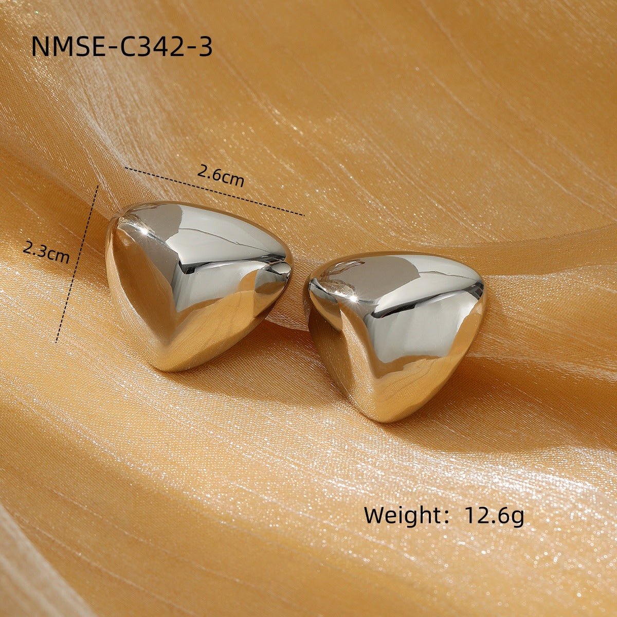 Orecchini minimalisti in acciaio al titanio a forma di cuore con placcatura in oro 18 carati da donna