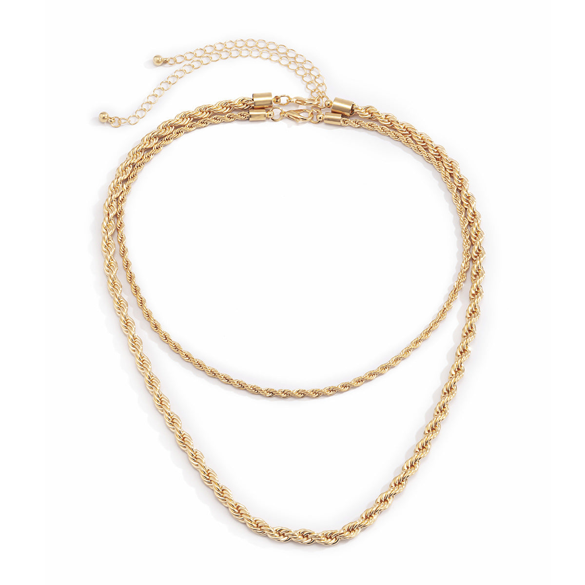Collana da donna punk geometrica con catena intrecciata in ferro galvanizzato