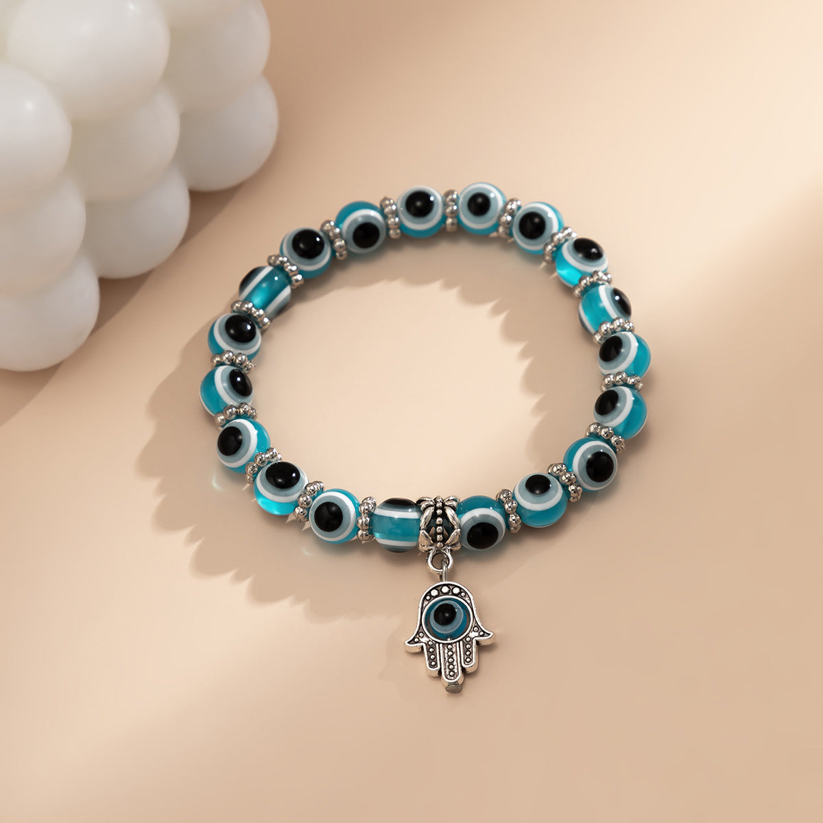 Minimalist Ethnic Acrylic Butterfly Evil Eye Beaded Bracelet for Women