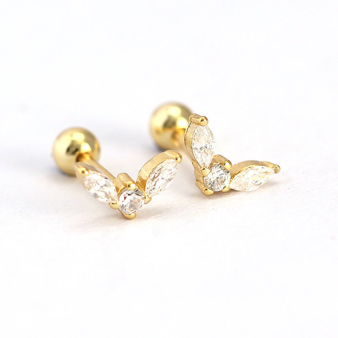 Eleganti Orecchini a Cerchio Geometrici da Lavoro in Argento Sterling 925 Placcato con Zirconi Cubici e Design a Linee Astratte
