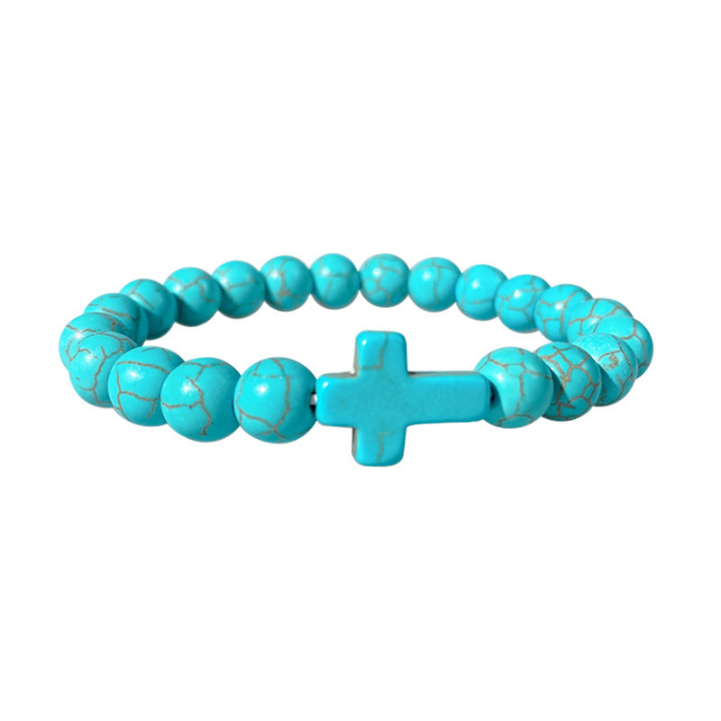 Bohemian Geometric Natural Turquoise Beaded Bracelet Unisex