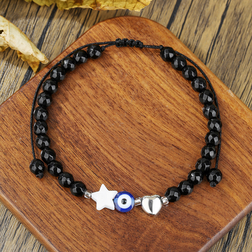 Round Agate Beaded Bracelet