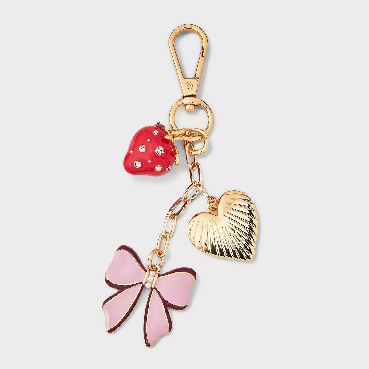 18K Gold Plated Brass Lucky Cat Animal Charm Bar for Bag Keychain DIY Accessories