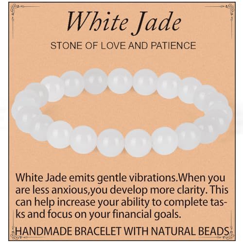 Natural Crystal Agate Round Beaded Stretch Bracelet Unisex