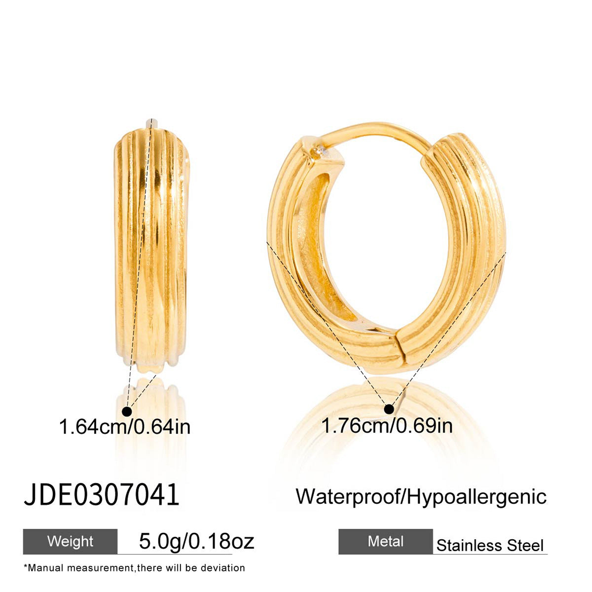 Pendientes de acero inoxidable geométricos con acabado chapado para mujer, aretes de lujo minimalistas