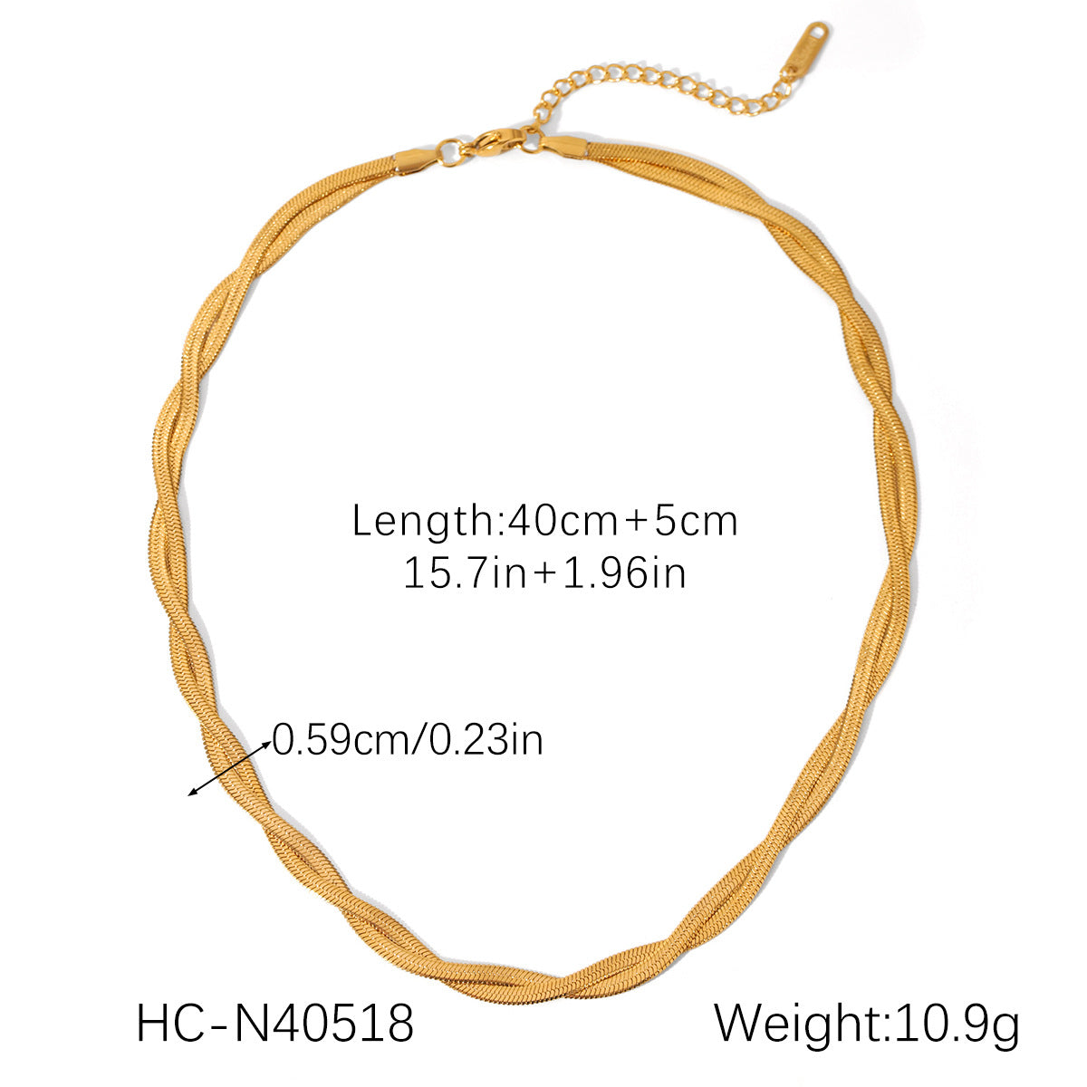 Trendy Geometric Double Layer Flat Snake Chain Necklace 18K Gold Plated Stainless Steel Blade Chain Jewelry for Women