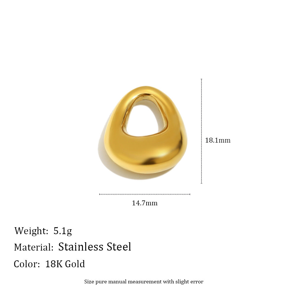 Charm de barra minimalista redondo geométrico hueco trenzado de acero inoxidable con chapado en oro PVD de 18 quilates