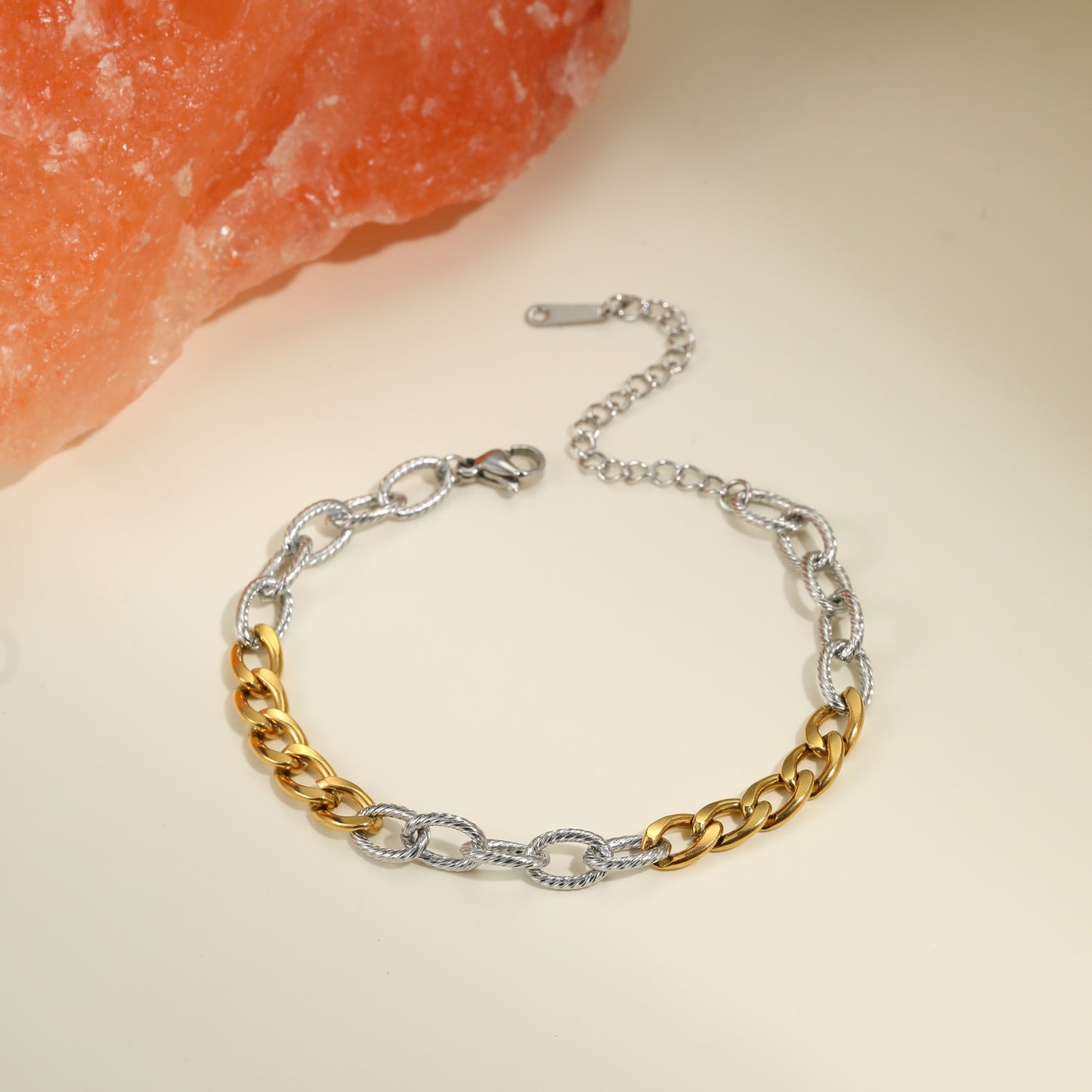 Conjunto de joyería minimalista, chapado en oro, con colgante geométrico de acero inoxidable y cadena para mujer