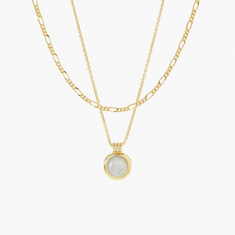Minimalist Double Layer Star Zircon Necklace Women Copper 18K Gold Plated