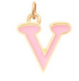 Minimalist Letter Shape Stainless Steel Necklace with Enamel Finish and 18K Gold Plating