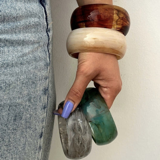 Bracciale in acrilico geometrico irregolare