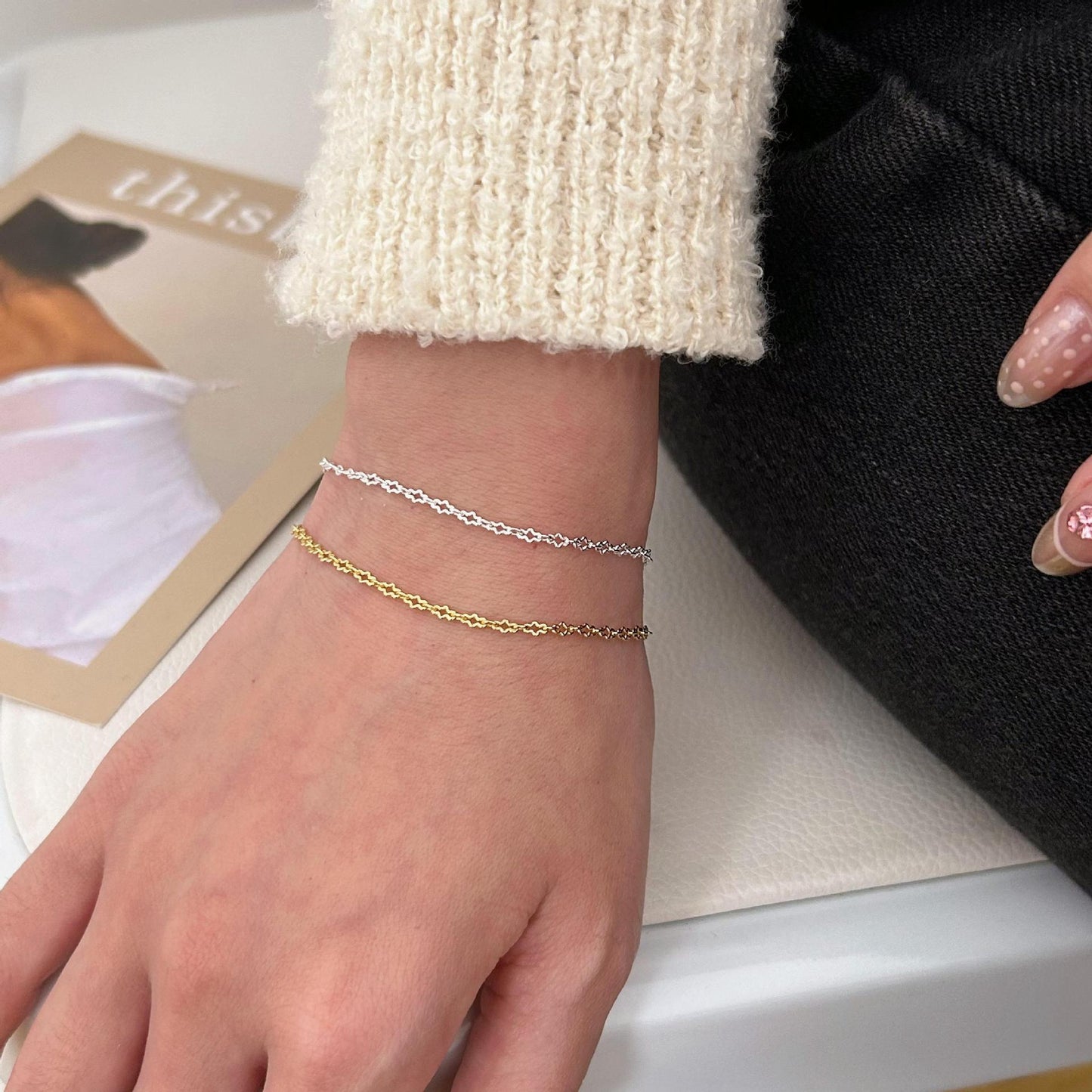 Minimalist 925 Sterling Silver Geometric Bracelet