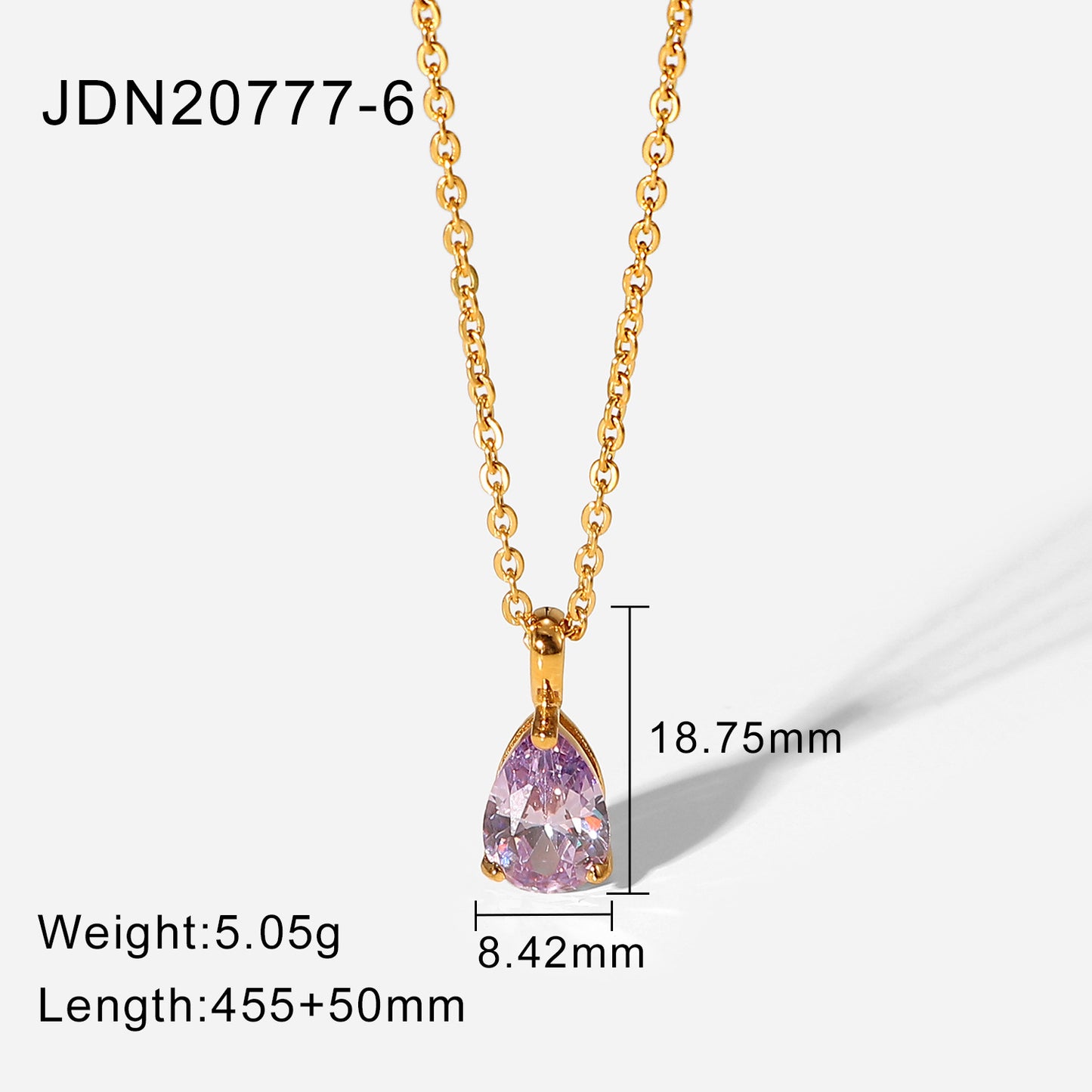 Collana con Pendente Geometrico in Acciaio Inossidabile con Placcatura in Oro 18K e Accenti di Zirconi per Donna