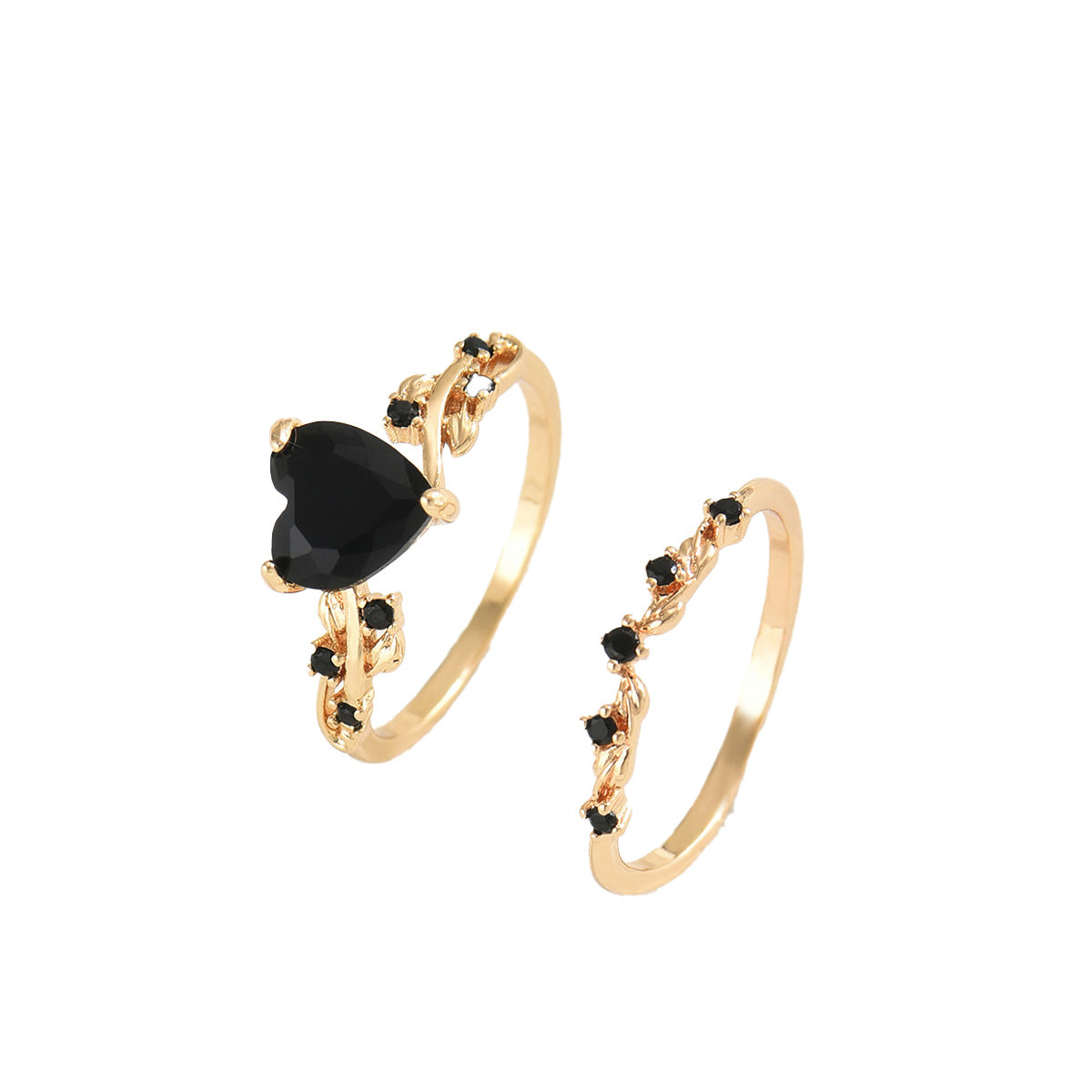 Anello da donna in lega con zirconi a forma di cuore, grazioso e minimalista, per coppie, elegante, coordinato