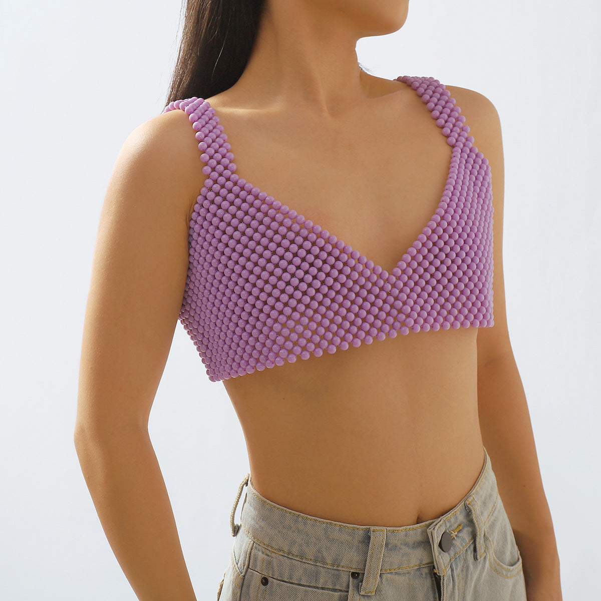 Sweet and Edgy Geometric Acrylic Body Chain for Women with Handcrafted Detail