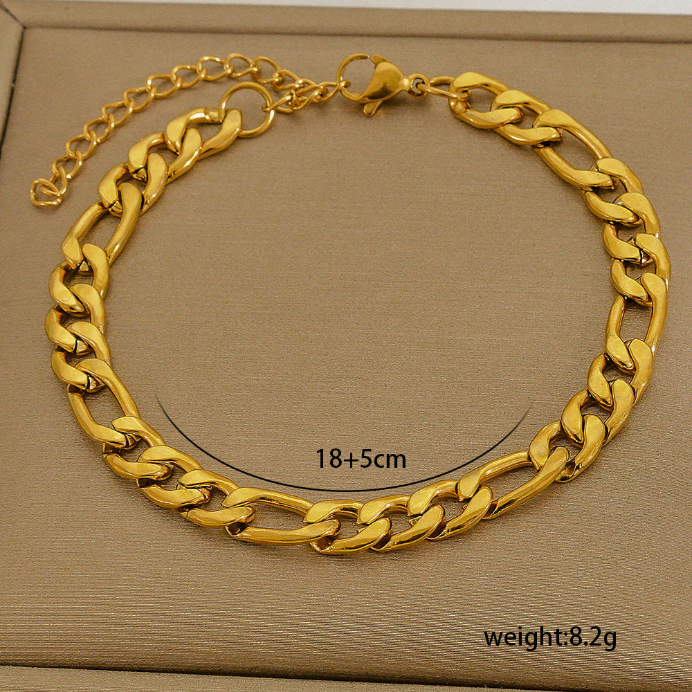 Set di bracciali multistrato minimalisti in acciaio inossidabile con placcatura sottovuoto, da indossare tutti i giorni