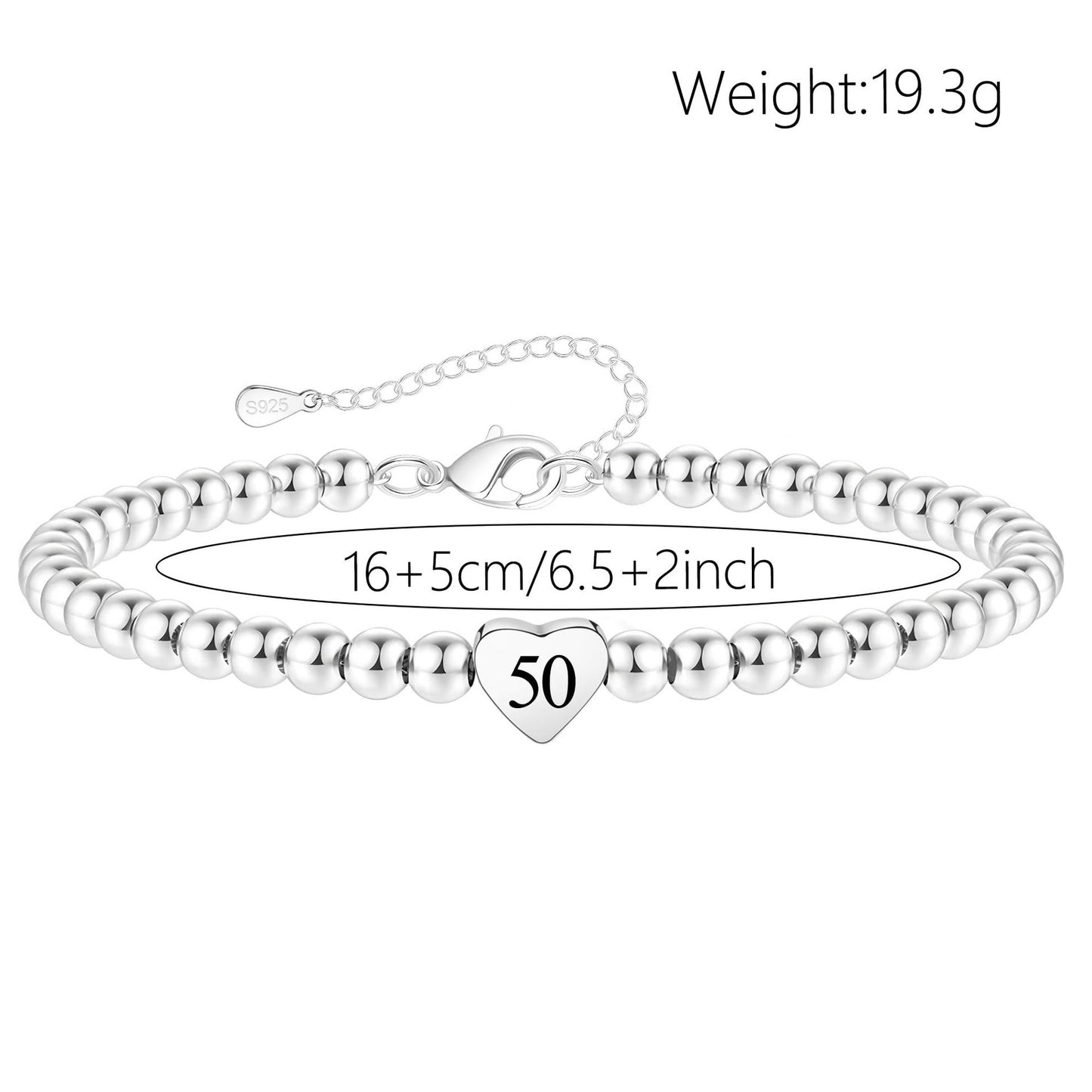 Personalized Heart Letter Number Brass Plated Silver Adjustable Bracelet Unisex Jewelry