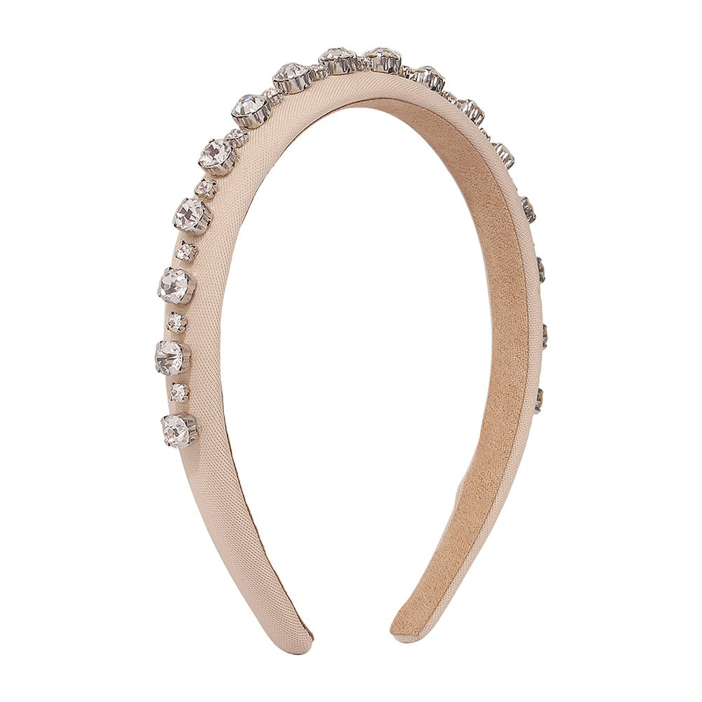 Elegant Minimalist Geometric Hairband for Women with Alloy Base and Rhinestone Accents