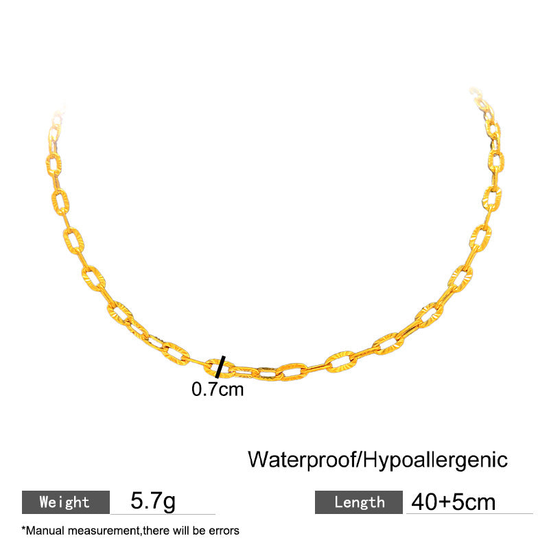 Minimalist Sporty Sweet Square Floral Plated Titanium Steel Necklace with Brass Pendant for Women