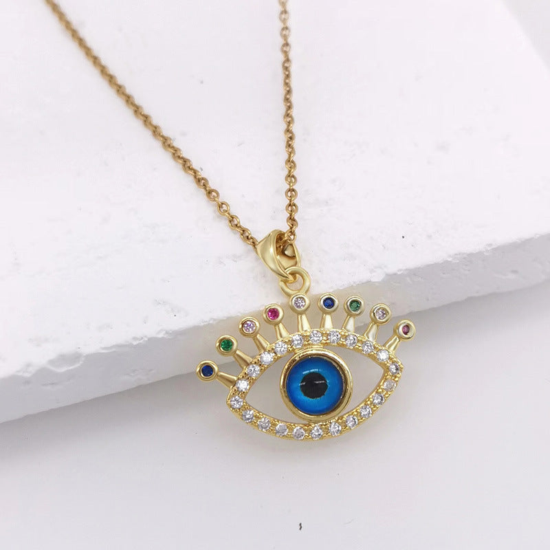 Collana con ciondolo floreale irregolare dal design originale per donna in acciaio al titanio con placcatura in oro, stile catena serpente