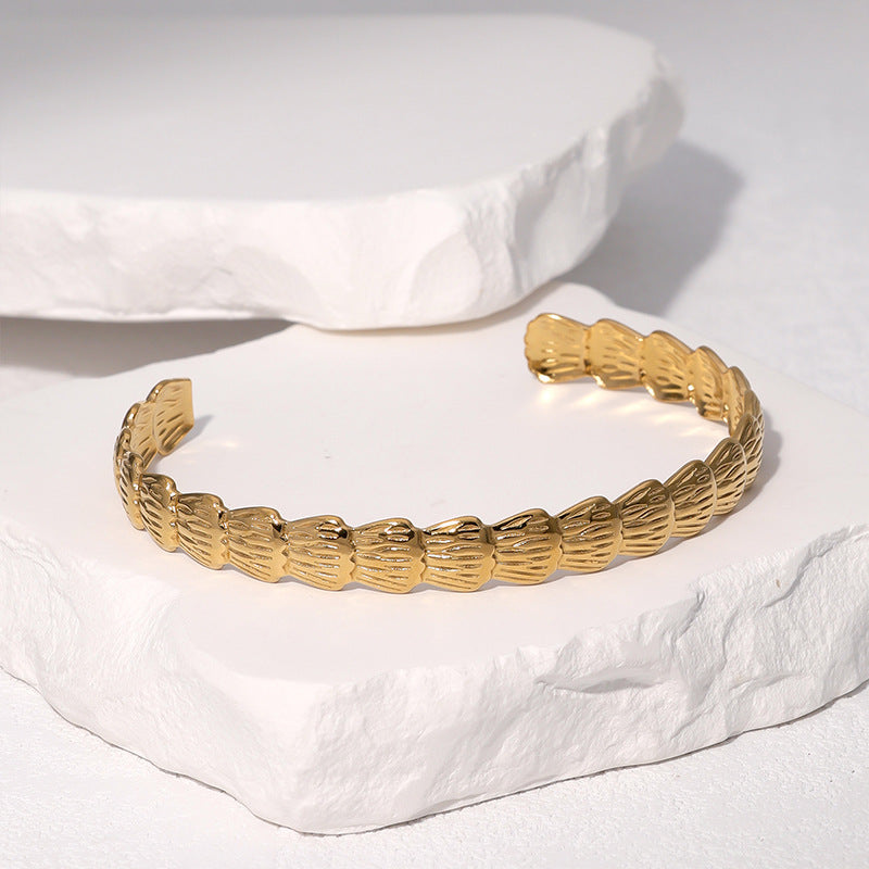 Minimalist 18K Gold Plated Stainless Steel Bracelet for Women