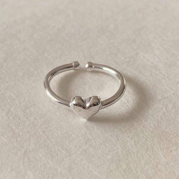Anello da donna minimalista a forma di cuore in argento sterling 925, anello sottile da dito con intarsio in finitura argento