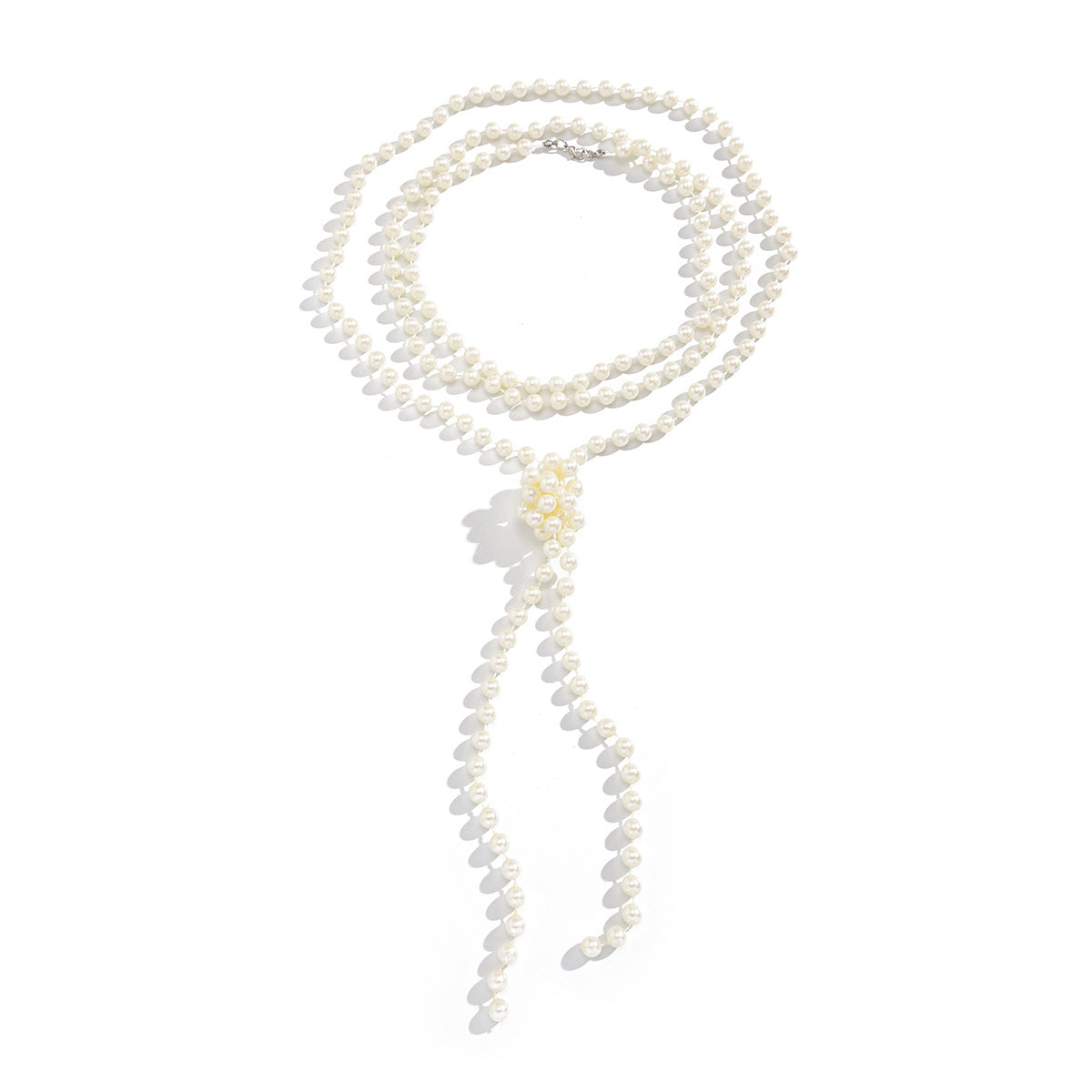 Elegant Geometric Faux Pearl Plated Alloy Necklace Set for Women