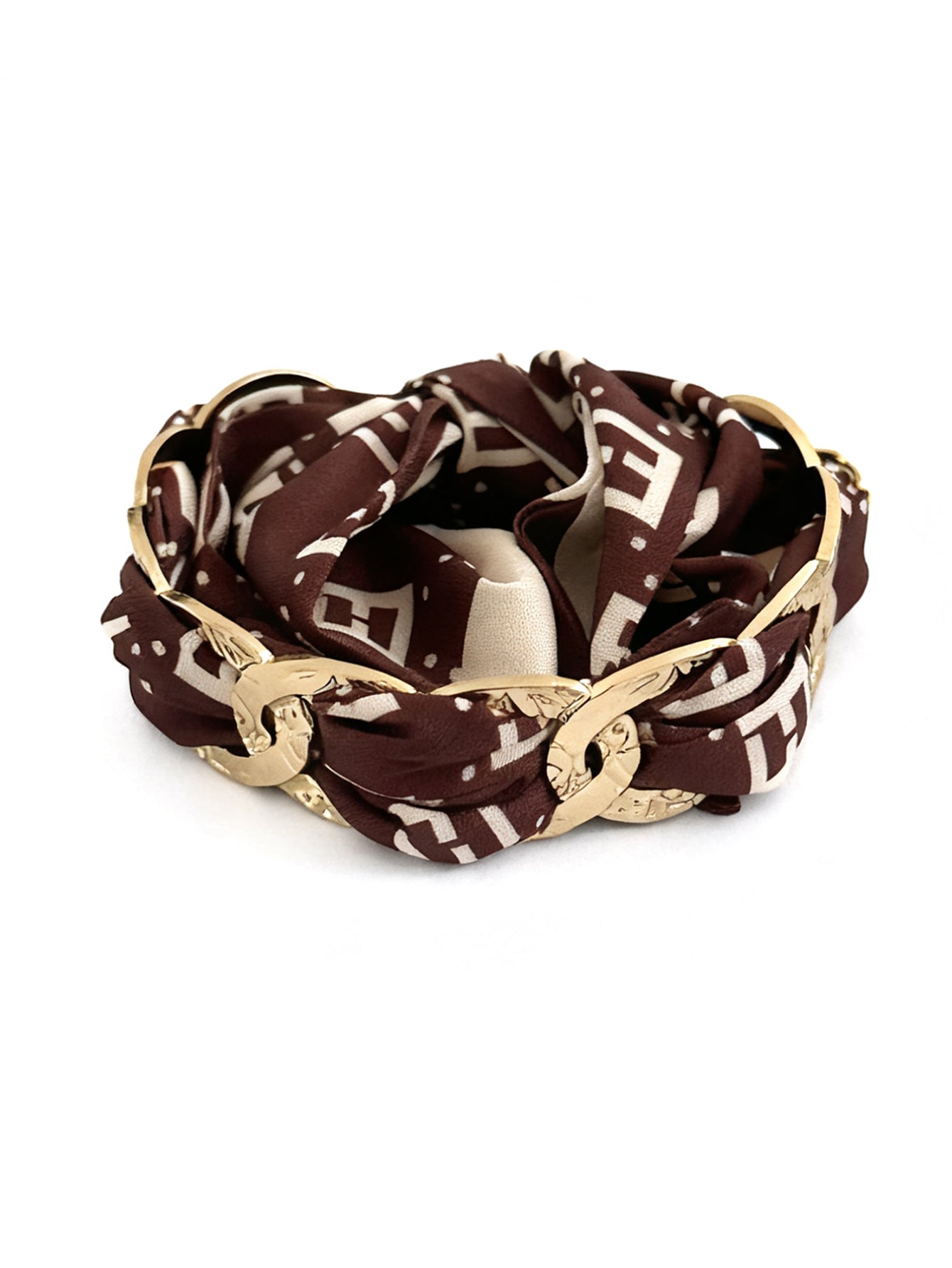 Fashion Irregular Plated Stainless Steel Fabric Wrap Open Cuff Bracelet for Women
