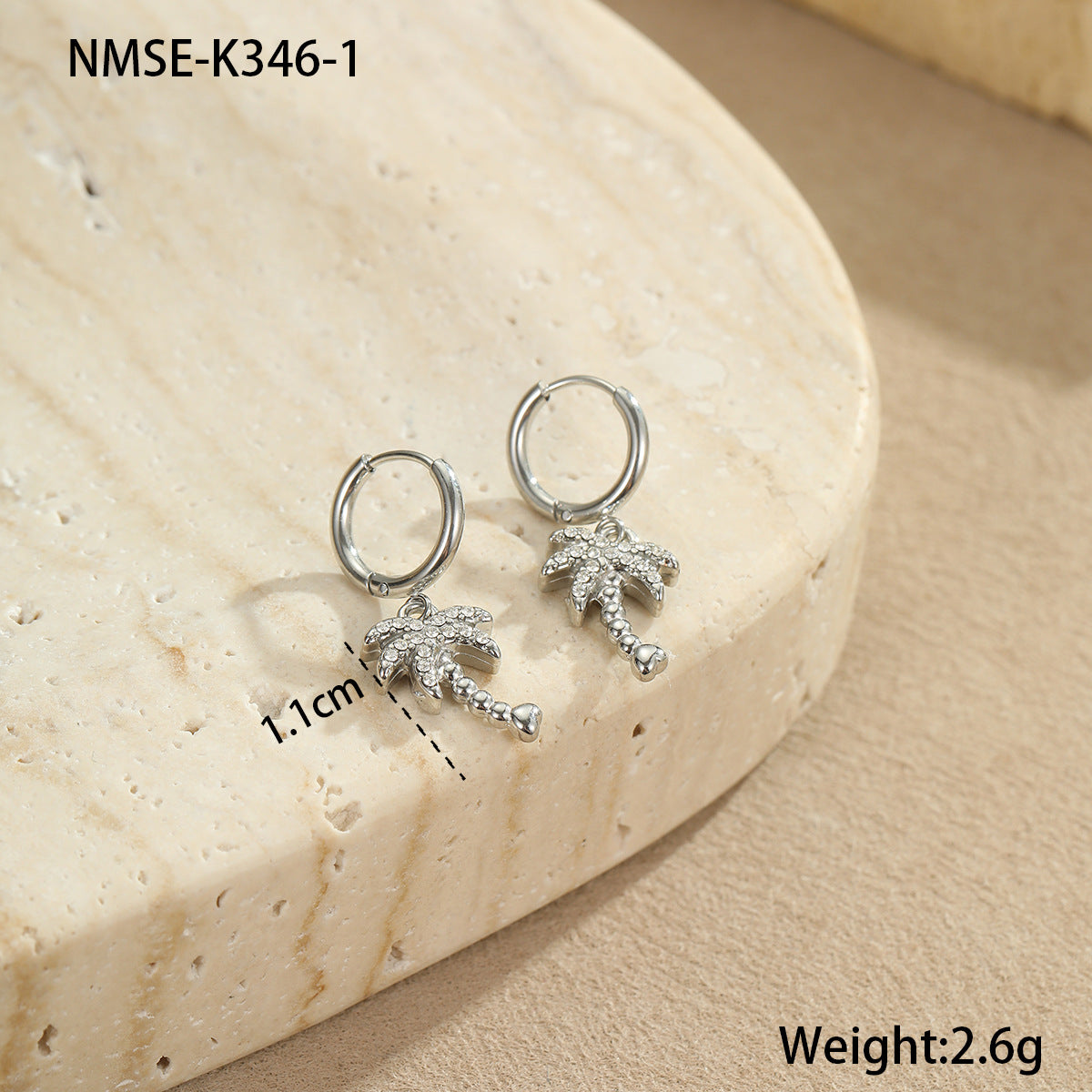 Pendientes de Acero Inoxidable con Forma de Estrella de Mar y Concha con Incrustaciones de Diamantes de Imitación para Mujer