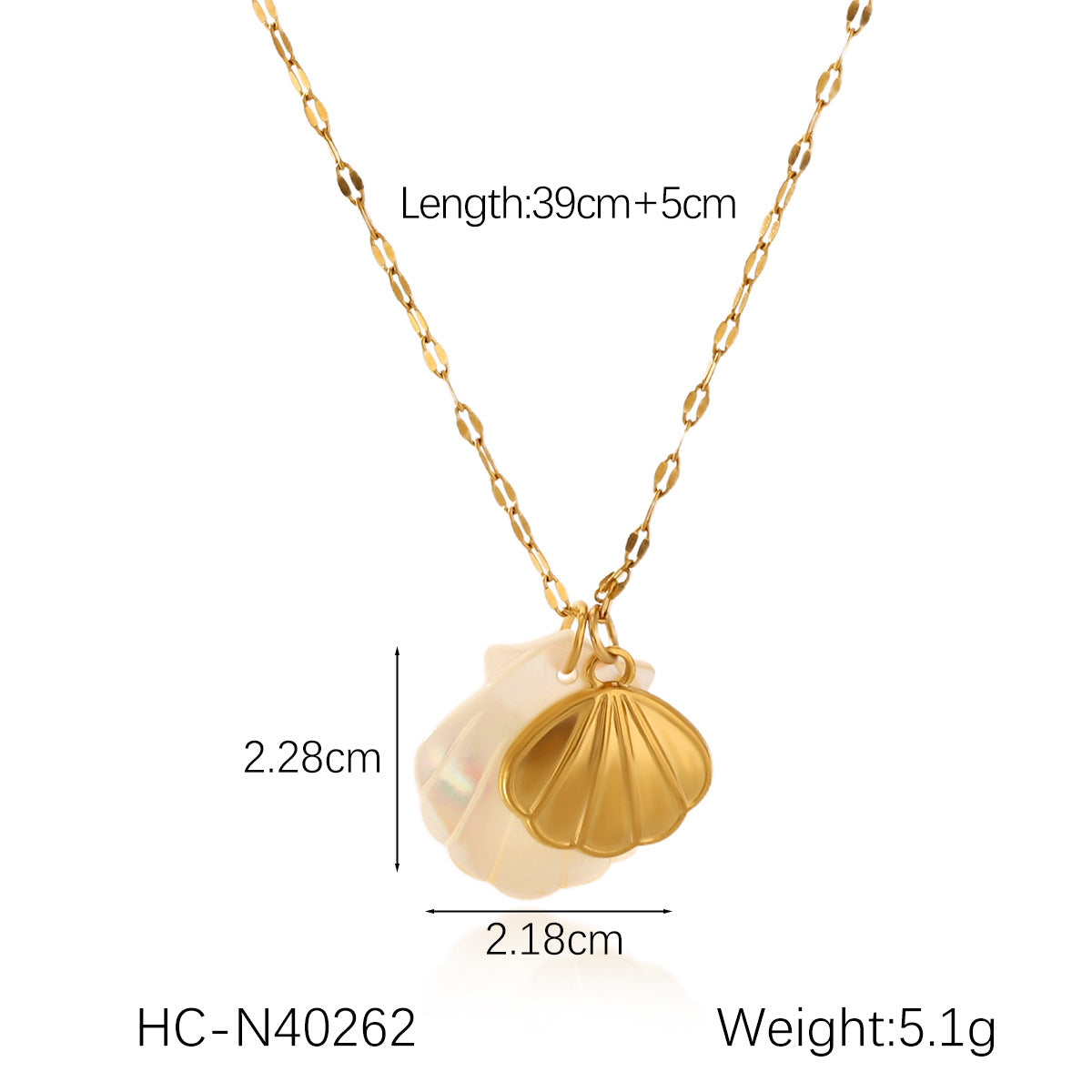 Collana da donna con ciondolo a stella marina, cavalluccio marino e conchiglia in acciaio inossidabile placcato oro 18 carati stile Ins