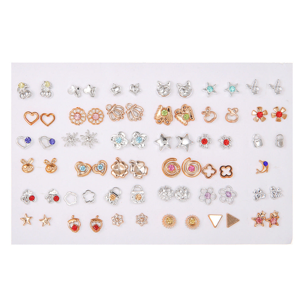 Creative Resin Animal Star Floral Stud Earrings Set for Women