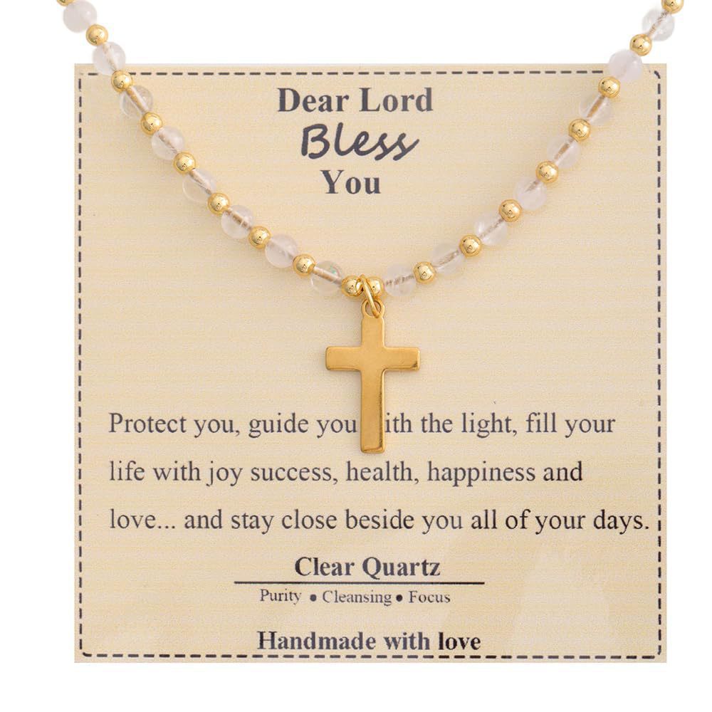 Elegant Geometric Cross Alloy Pendant Crystal Ball Chain Necklace for Women