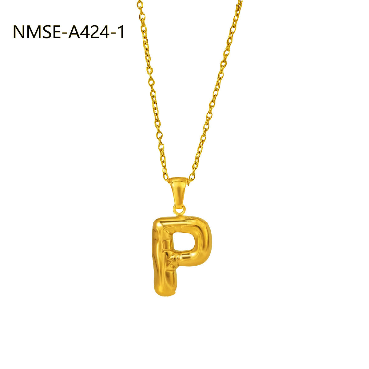 Fashionable Minimalist Stainless Steel Letter Pendant Necklace for Women with Plated Finish and Adjustable Length