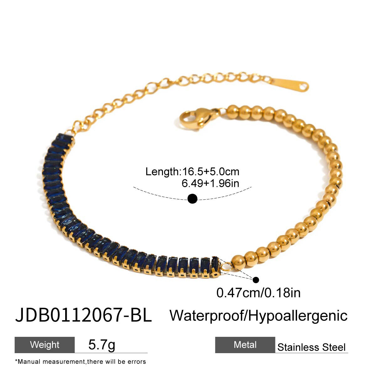 Minimalist Geometric Stainless Steel Tennis Bracelet with Plating Finish for Women Luxury Layering Jewelry