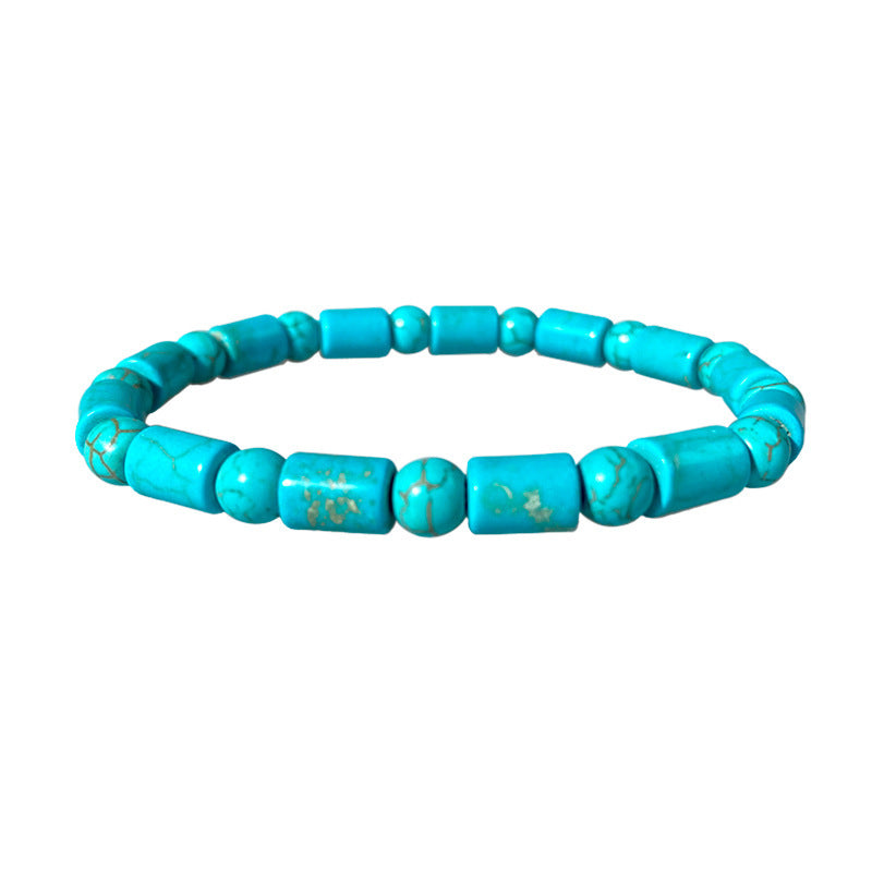 Bohemian Geometric Natural Turquoise Beaded Bracelet Unisex