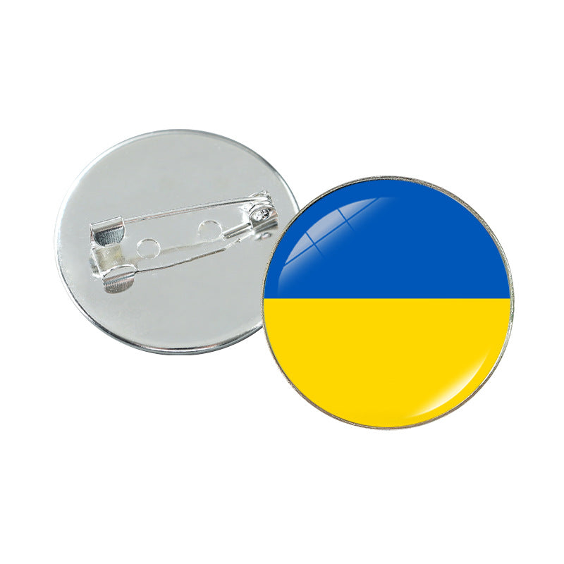 Minimalist Geometric Alloy Plated Brooch with Cabochon Gemstone Unisex Pin Badge