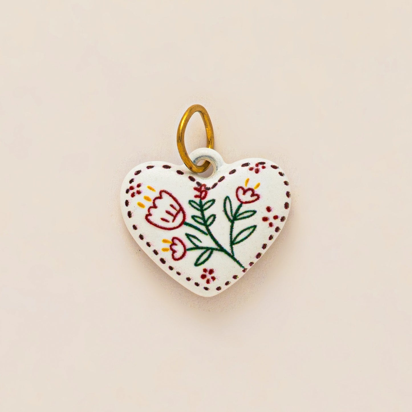 Vintage Asymmetrical Fruit Pattern 18K PVD Gold Plated Stainless Steel Shoe Charm Bar