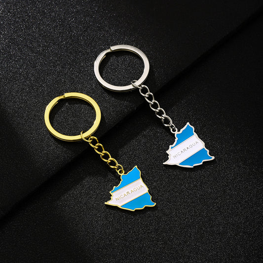 Ethnic Style Niagara Falls Pendant Keychain in Titanium Steel with Enamel Finish for Men and Women