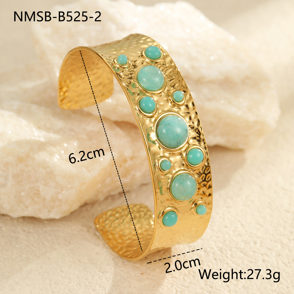 Vintage French Style Geometric Shaped Titanium Steel Bracelet with Colorful Natural Stones and Electroplated Finish for Women