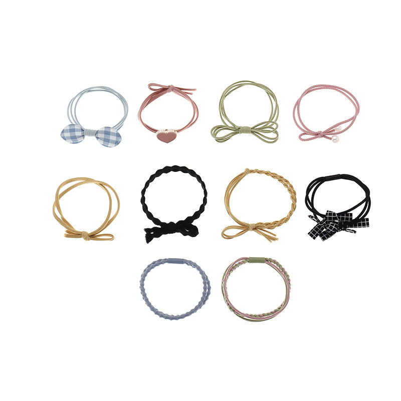 Korean-Inspired Girls Hair Tie with Geometric Heart Shape Design, Woven Fabric Hairband for Children Aged 10 and Up