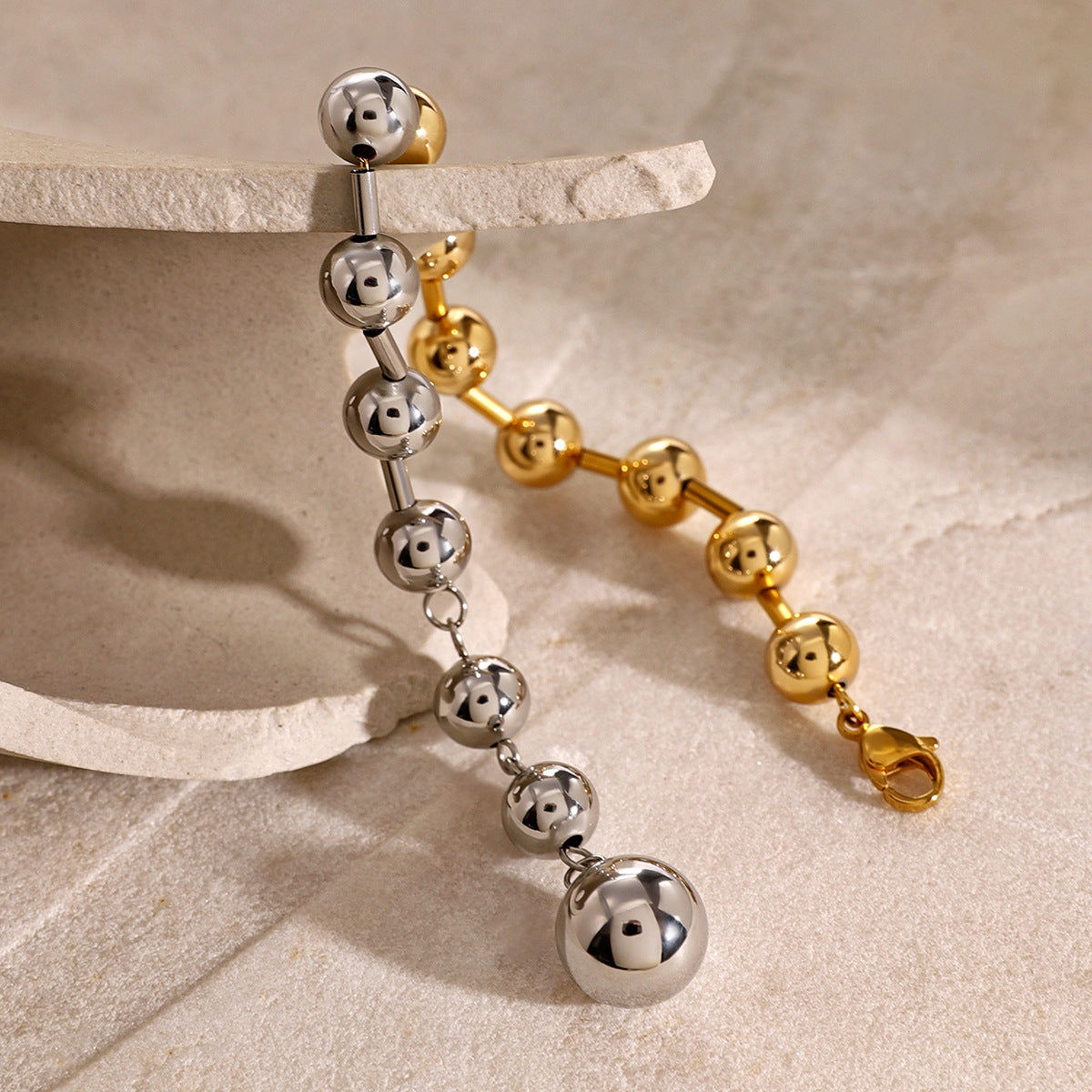 Geometric Round Brass Plated Bracelet for Women