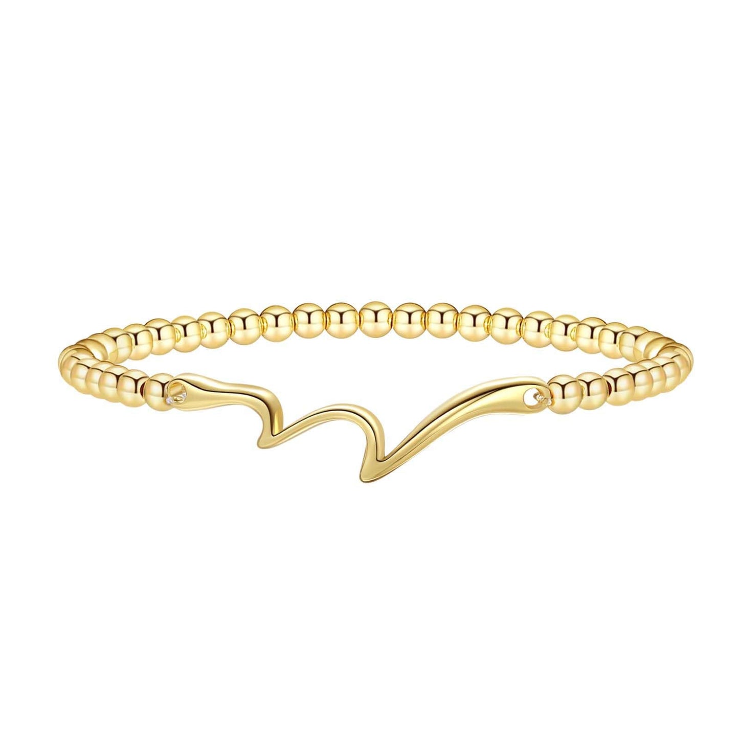 Minimalist Elegant Brass Plated Bow Bracelet for Women Adjustable Beaded Hand Jewelry