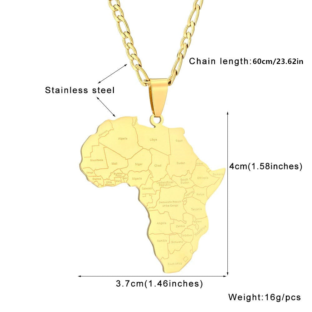 Minimalist Map City Pendant Necklace for Unisex in Stainless Steel with Titanium Steel Charm and Electroplated Finish