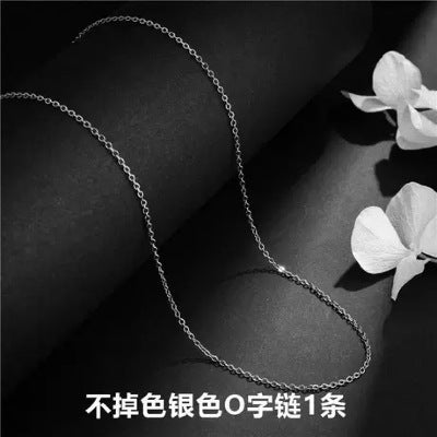 18K Gold Plated Geometric Lip Pendant Titanium Steel O-Chain Necklace for Women