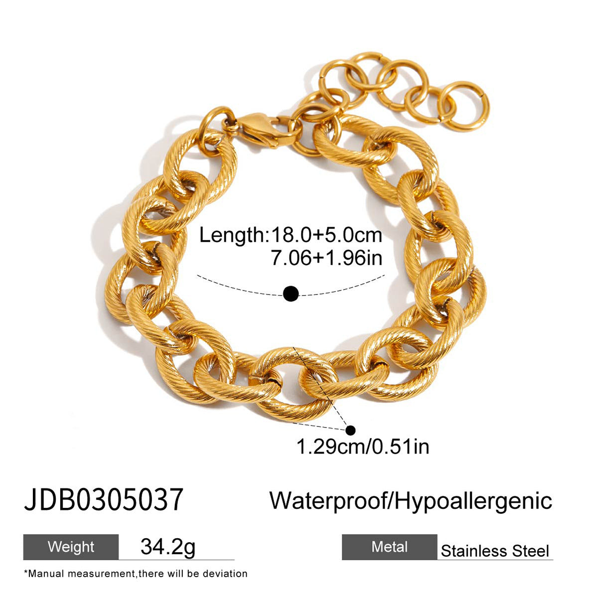 Geometric Plated Stainless Steel Bracelet for Women