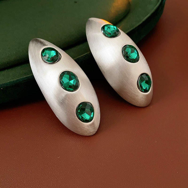 Orecchini a Nappa Geometrici Minimalisti in Metallo Placcato con Perni in Argento Sterling