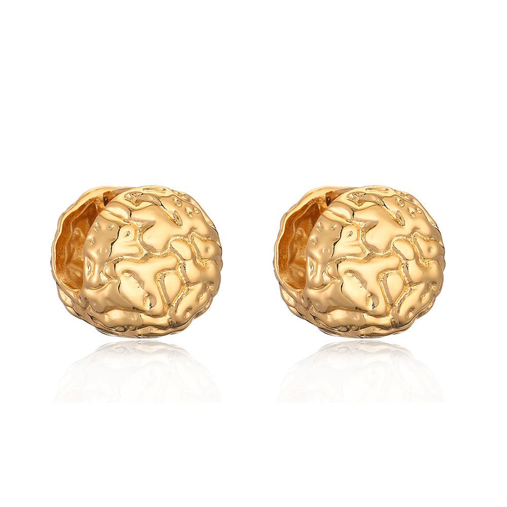Minimalist Geometric Folded Heart Earrings for Women in Brass with Real Gold Plating