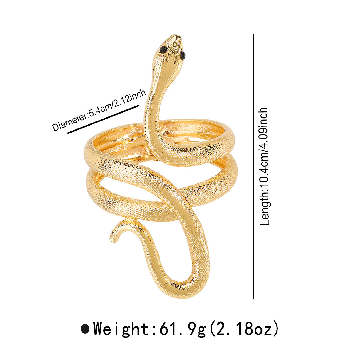 Pulsera de aleación con forma de serpiente minimalista para mujer con acabado chapado